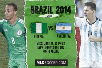 Link sopcast xem trực tiếp trận Nigeria - Argentina World Cup 2014